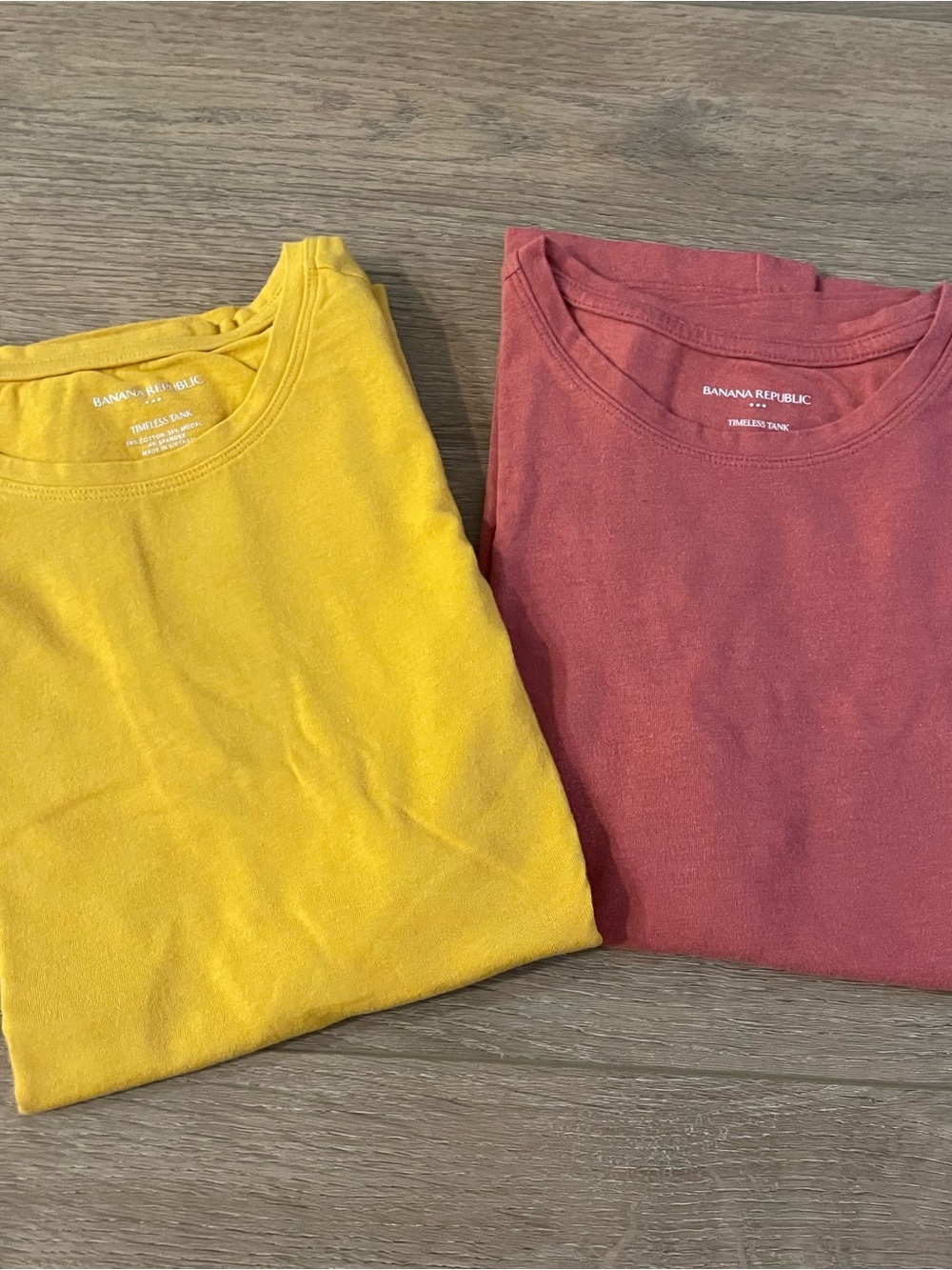 Banana Republic Factory SET OF 2 Mustard Yellow and Pink Timeless Tank Tops - XS